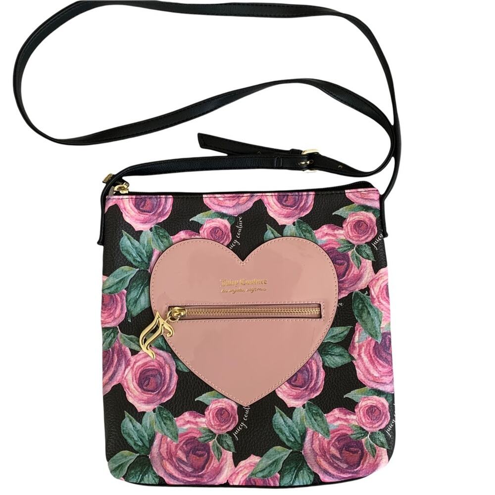 Juicy Couture Whole Lotta Love North South Rose Floral Crossbody Bag